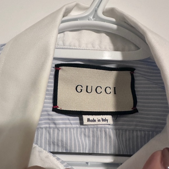 Gucci Other - GUCCI light blue with white stripes button down